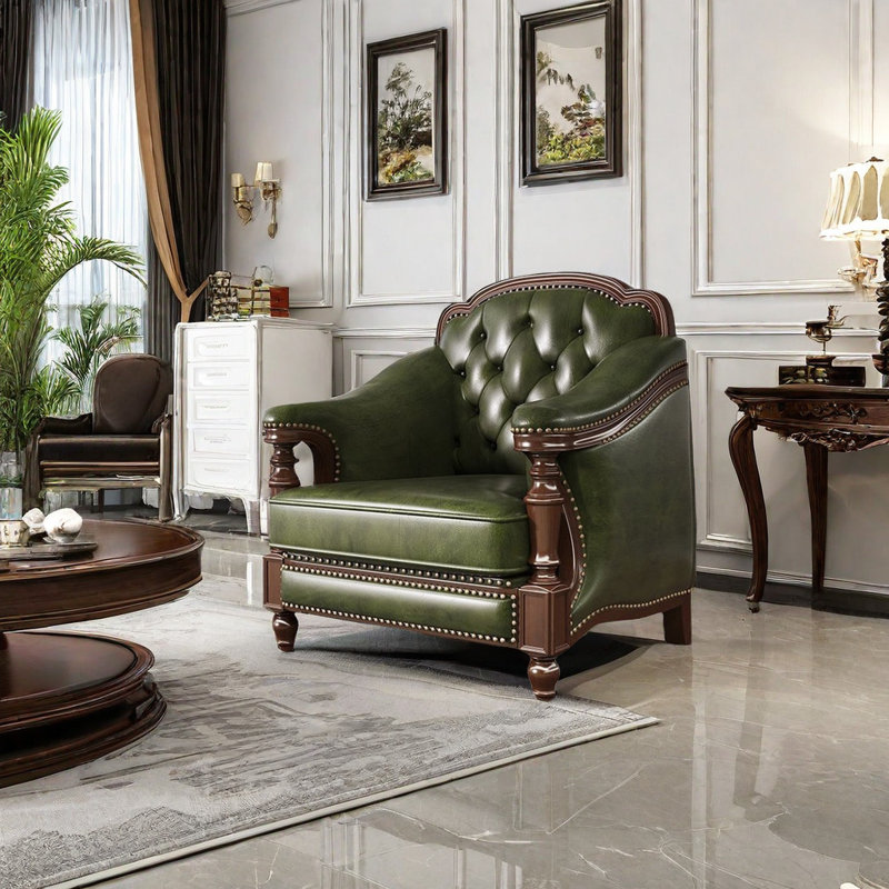 Fauteuil en cuir véritable de style américain American