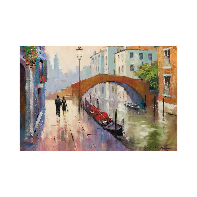 Venice Twilight par E.A. Orme - peinture sur toile tendue, H 26 po x l 40 po x 1,5 po