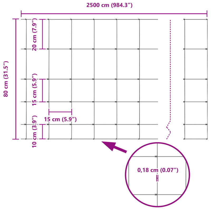 Vidaxl Field Fence Galvanised Steel, 80cm H x 2500cm W