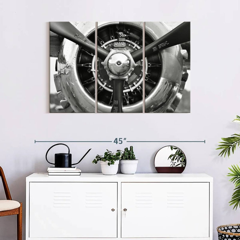 " Airplane Propeller " 3 - Pieces, 24" H x 38" W x 1.25" D