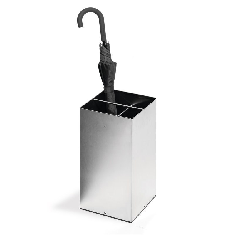 Riga Metal Freestanding Umbrella Stand, Stainless Steel