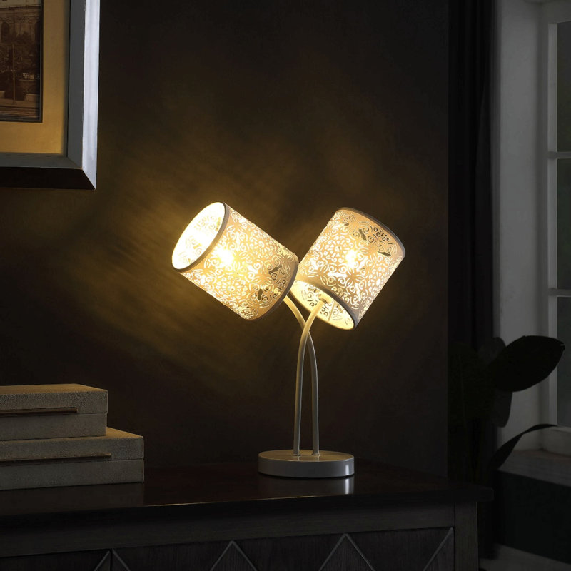 Lampe de table 17 po Deontre, gris