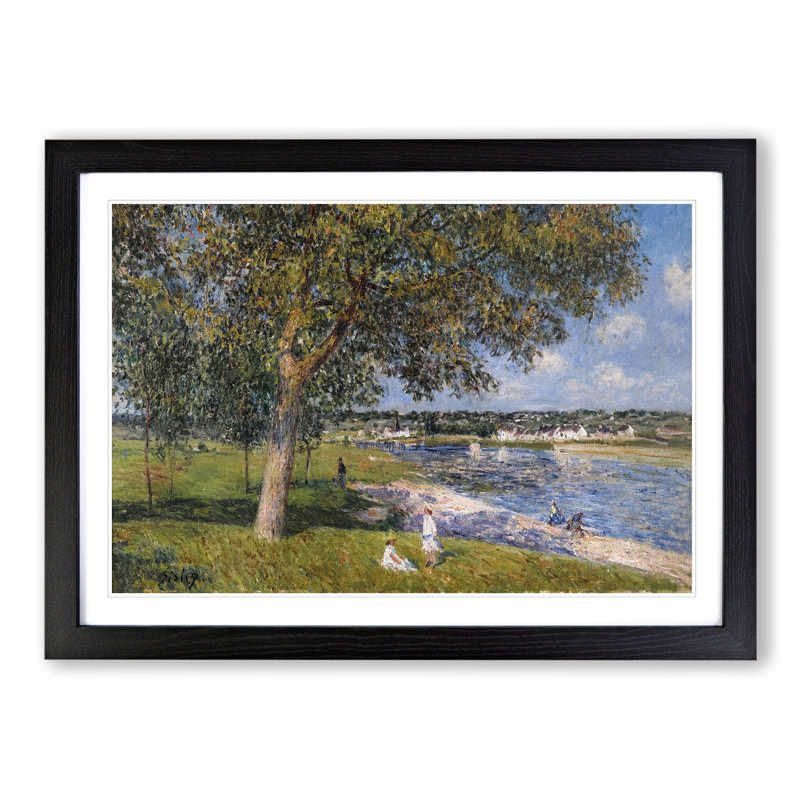 Walnut Tree in a Thomery Field by Alfred Sisley - Picture Frame Painting, Black, 36cm H x 48cm W x 2cm D