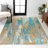 Lasley Contemporary POP Modern Abstract Vintage Waterfall Blue/Brown/Orange Rug-1673220616