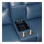 Causeuse à console haute - cuir fleur, double puissance, bleu océan - repose-pieds escamotable, pieds chromés évasés, aspect meuble Motion