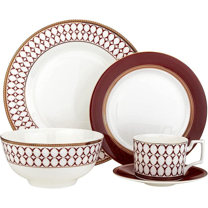 Victoria Bella A48620F7ACCA4A97ADF06475362C423E Ensemble de 4 assiettes à dessert en porcelaine de Chine 4 pièces, service de vaisselle, service pour 4 personnes