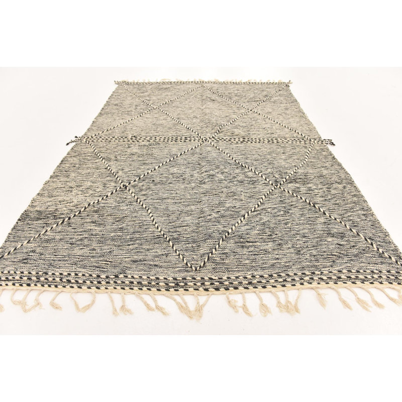 Tapis noir et blanc Mosser