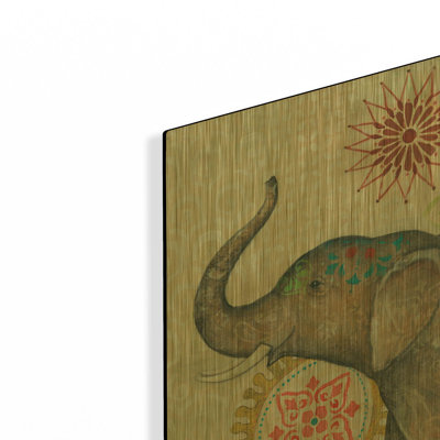 Tableau mural en métal doré « Éléphant » de JD, 61 x 61 cm