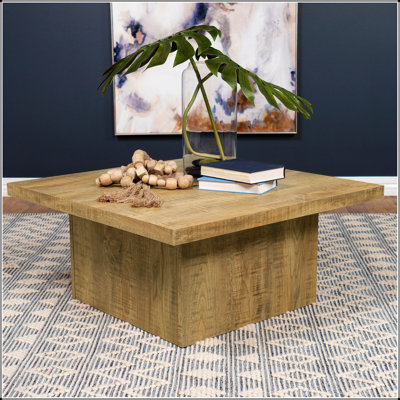 Exeter Mango Square Coffee Table with Spacious Top and Durable Construction, Perfect for Rustic and Modern Interiors.
