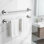 Porte-serviettes de salle de bain à ventouse réglable 14,6 à 24 pouces, ensemble de 2 serviettes de douche en acier inoxydable
