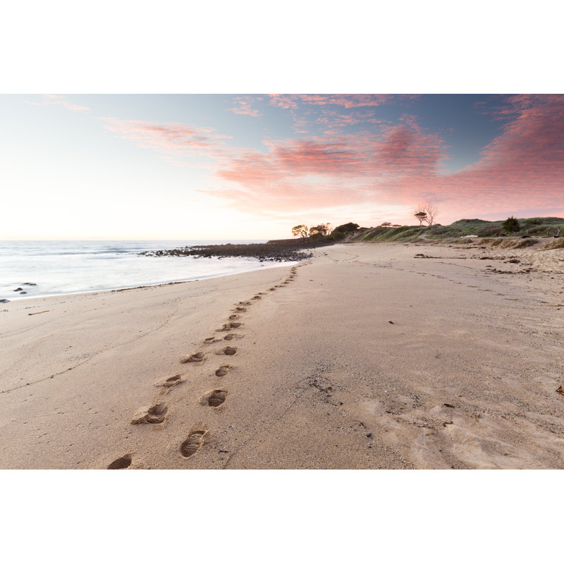 Footprints On Beach by Charlie Blacker - Wrapped Canvas Print, 51cm H x 76cm W