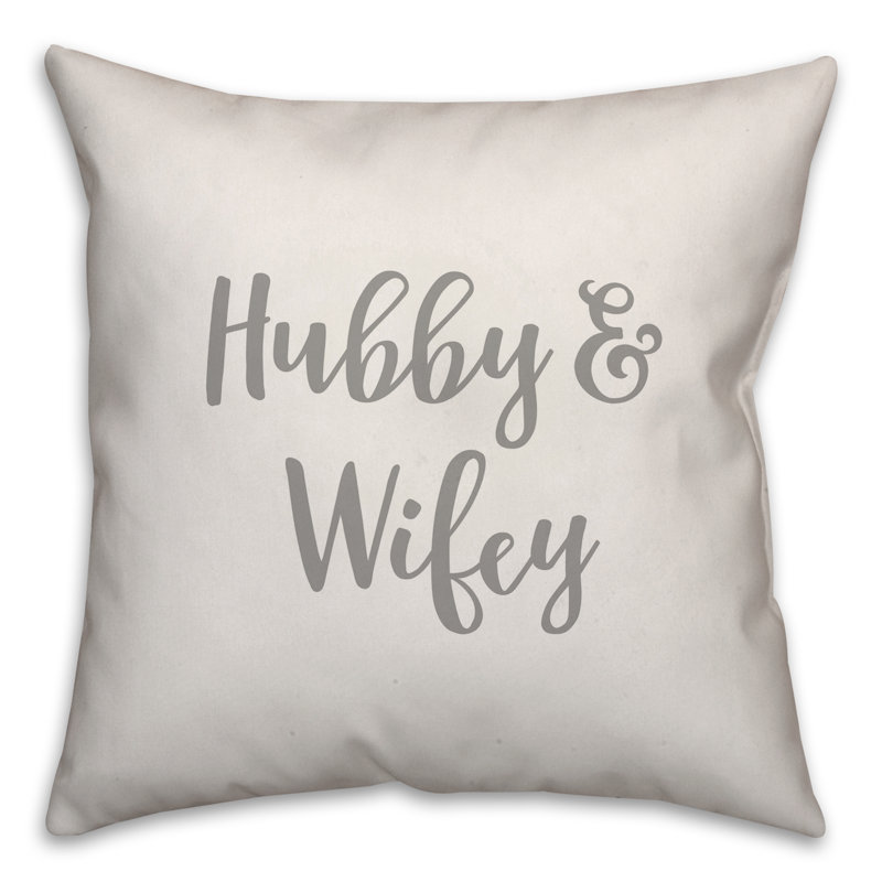  Coussin Hubby and Wifey, Coussin et housse de coussin, Blanc
