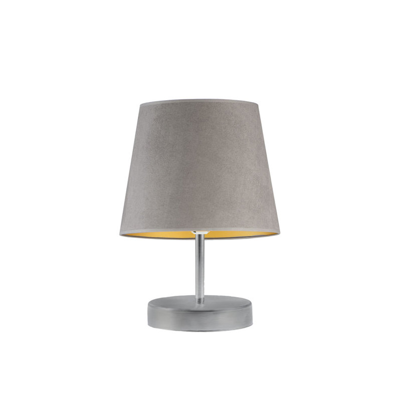 ALMADA VELUR BEDSIDE LAMP, Grey, Silver
