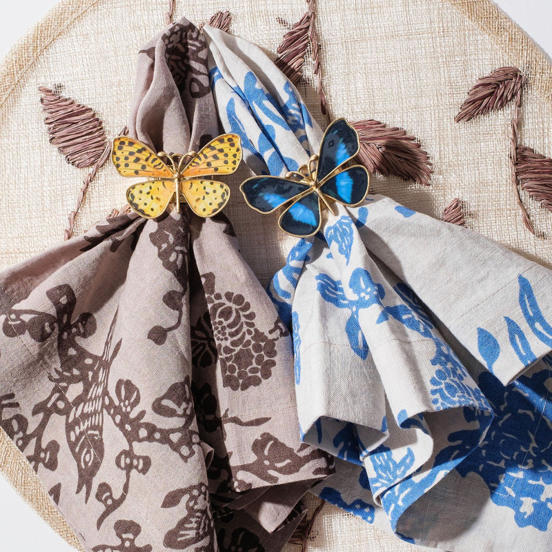 Linen Square Napkins, Blue