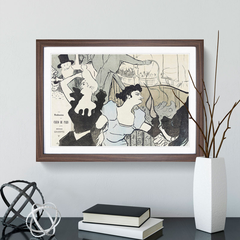 Casino in Paris by Henri de Toulouse-Lautrec - Framed Print, Walnut Framed, 27cm H x 36cm W x 2cm D