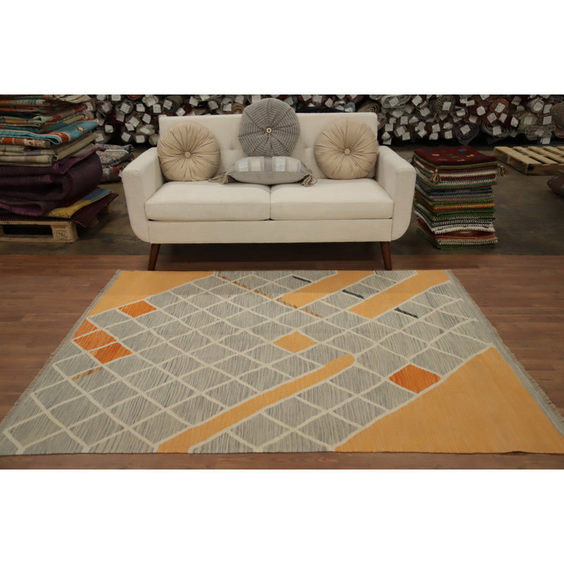 Tapis kilim en laine Trellis