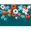 Papier peint floral - Abstrait bleu-239134082