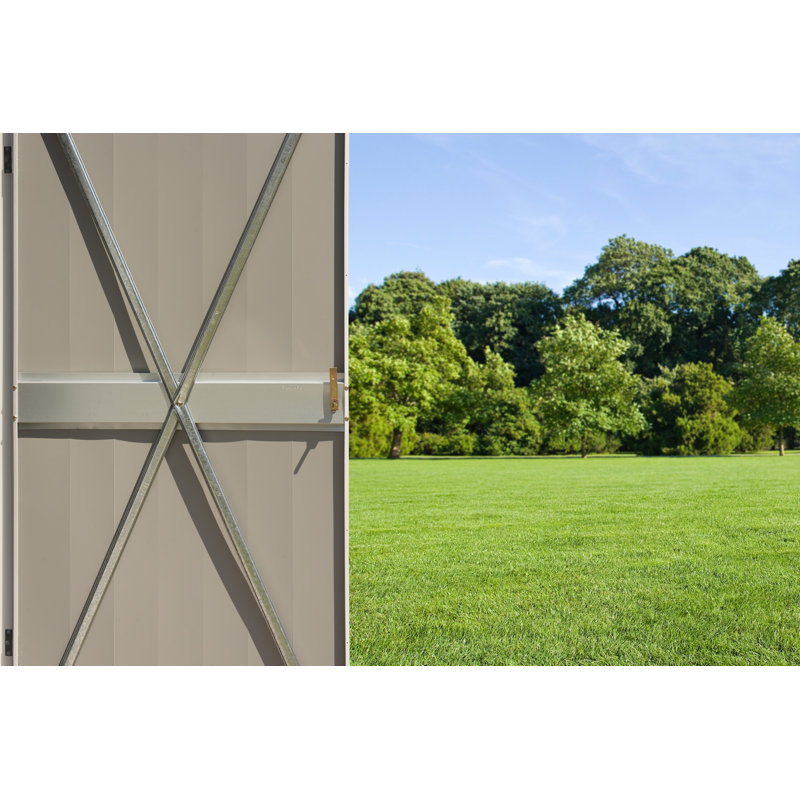 Small Gray Metal Vertical Storage Shed Kit