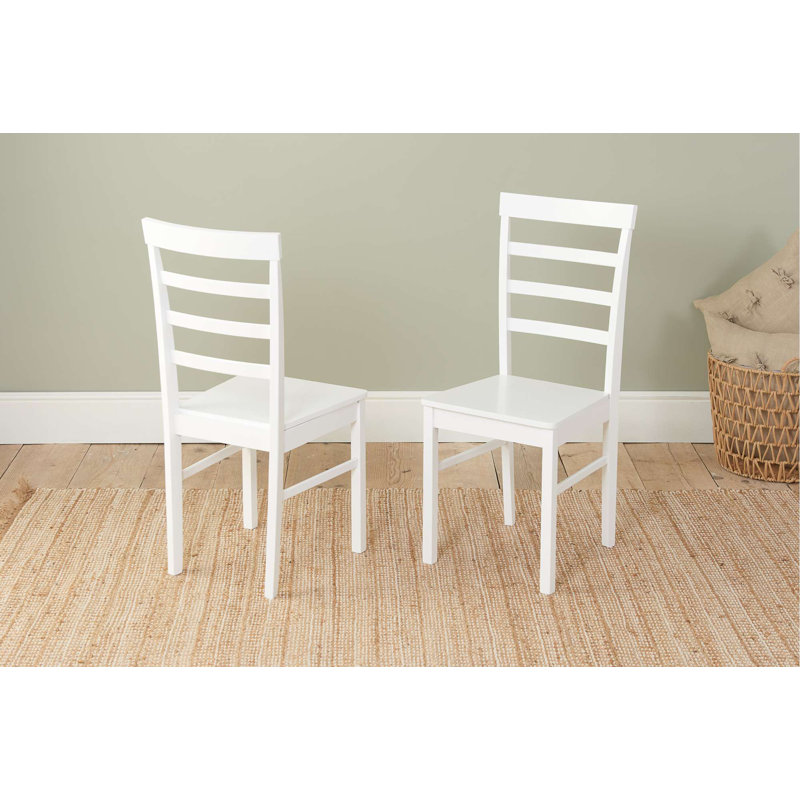 Diphda Solid Wood Dining Chair, White