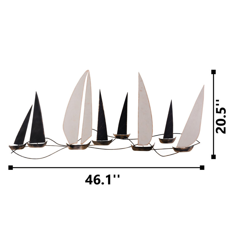 Handmade Decorative Metal Wall Accessory, 46.1 x 2.0 x 20.5 Inches | 100% Metal, Thickness: 0.03 Inches | Unique Hand-Painted Design, Perfect for Adding Charm to Home Decor and Living Spaces, Durable and Eye-Catching