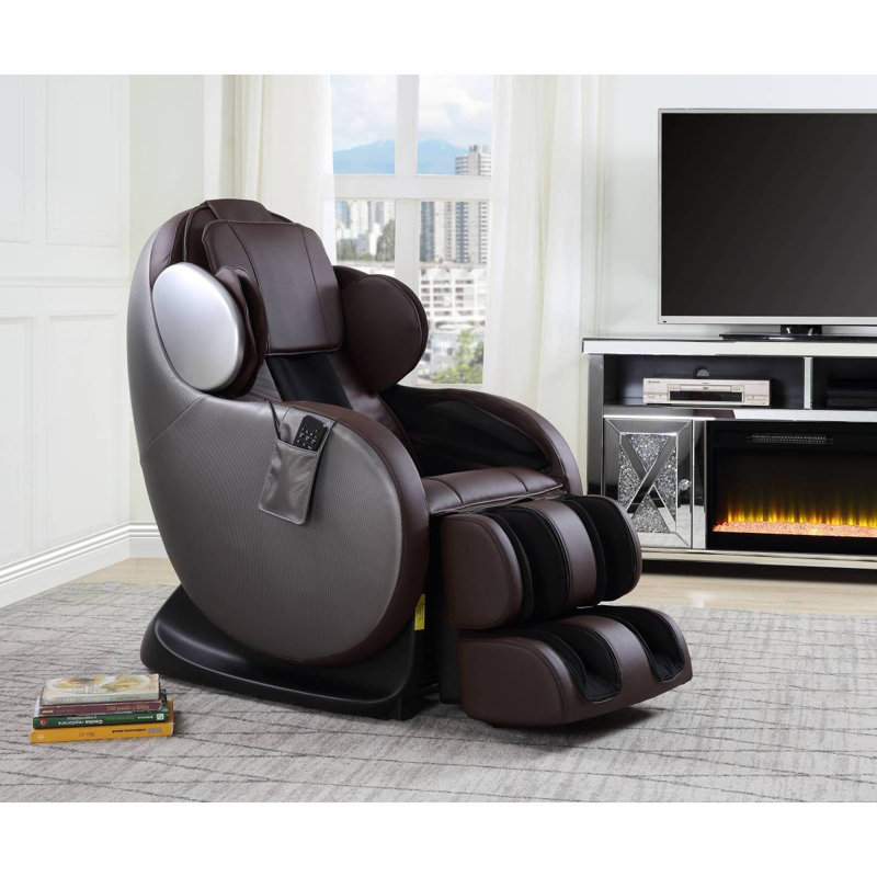 Fauteuil de massage en cuir synthétique Pacari, Chocolat