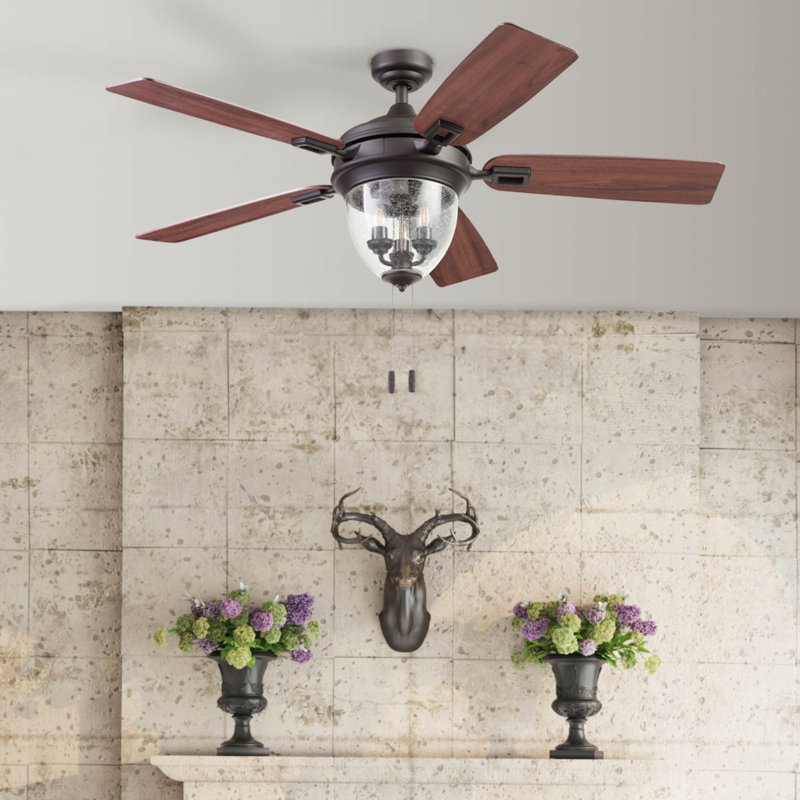 Glencrest 52" Iron LED Craftsman Ceiling Fan with Reversible Blades
