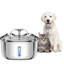 Fontaine à eau automatique pour chien avec fenêtre de niveau d'eau et lumière DEL, distributeur d'eau avec 3 filtres de remplacement pour animaux multiples