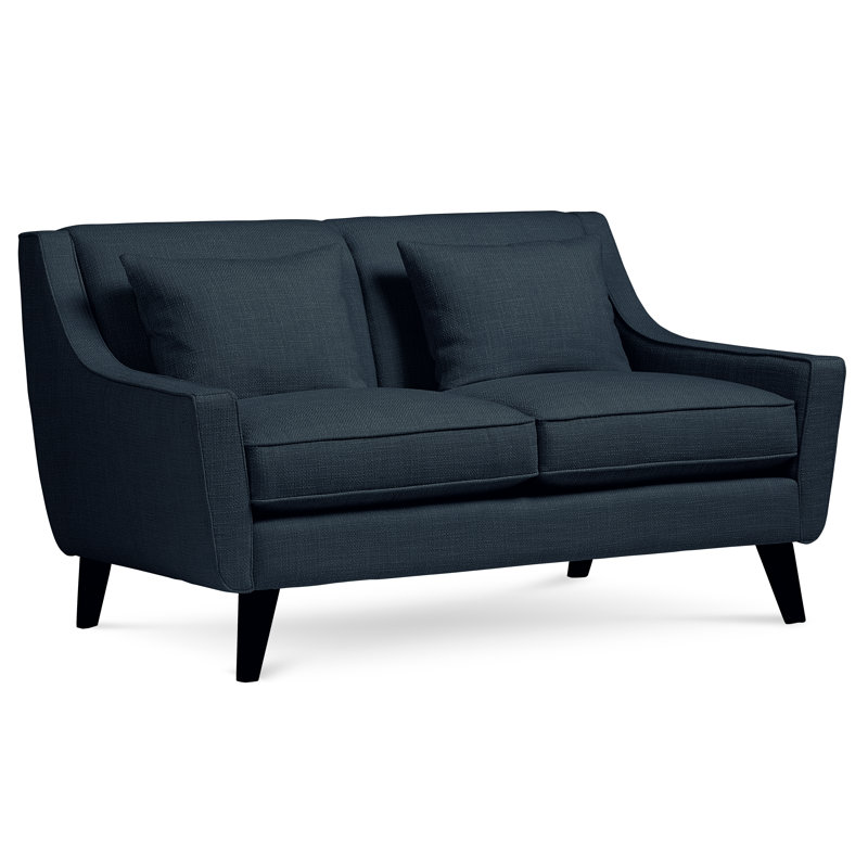 Causeuse à accoudoirs évasés de 61 po avec coussins réversibles Gros, Vibe tranquille chenille