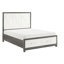 Grand lit plateforme avec rangement au pied de lit ivoire et gris mobilier de chambre à coucher 1pc