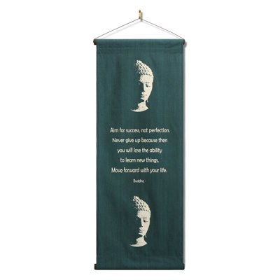 Inspirational Wall Decor "Buddha - Aim For Success" Banner, Inspiring Quote Hanging Scroll, Affirmation Motivational Uplifting , Thought Tapestry