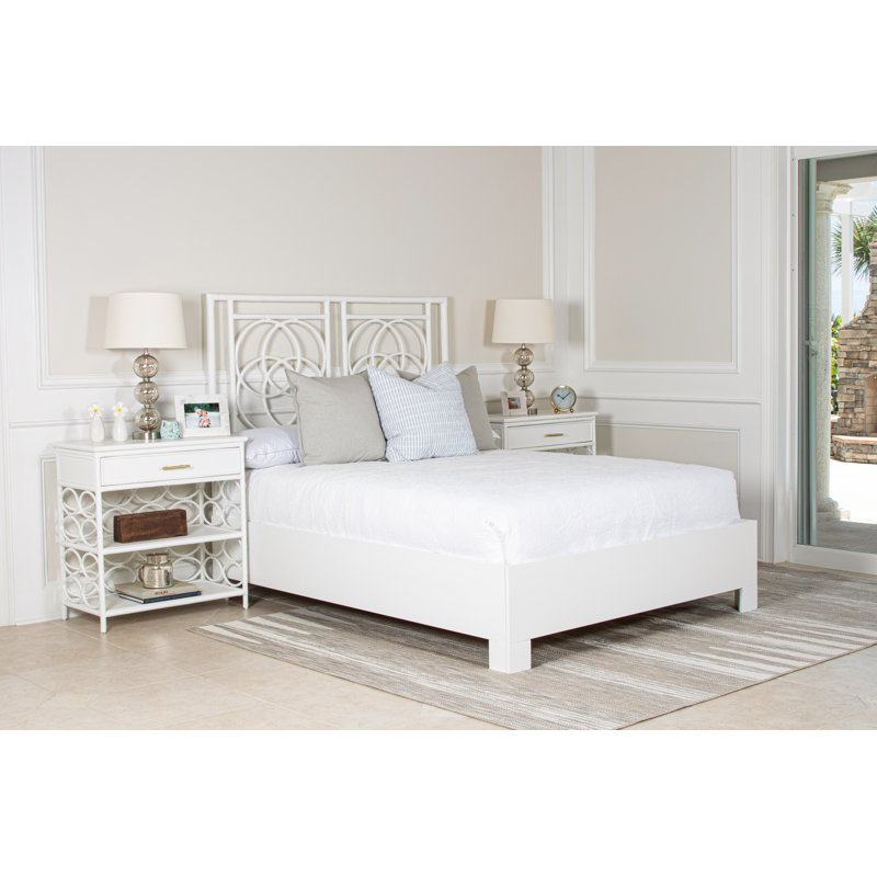 Emilia Standard Bed, White, Queen