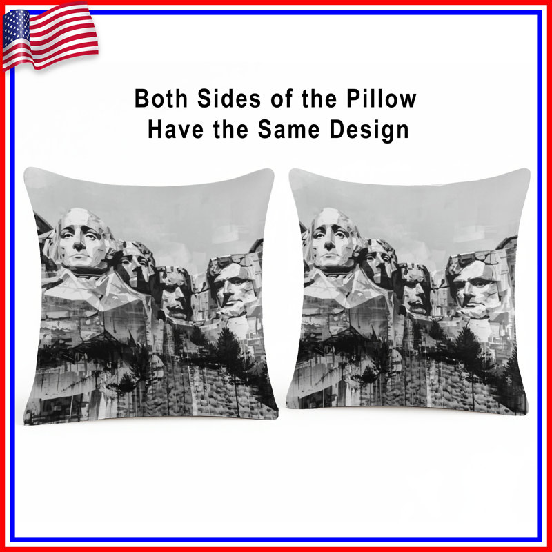 Coussins décoratifs Mount Rushmore Illustration, 14 X 14 pouces