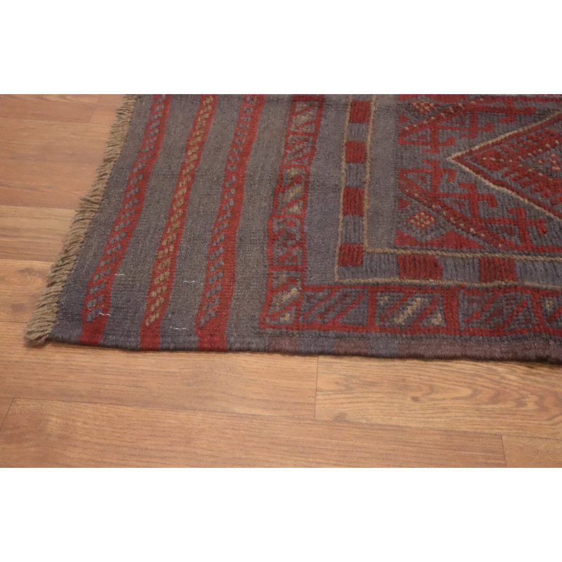 Tapis de couloir géométrique en laine 2x8