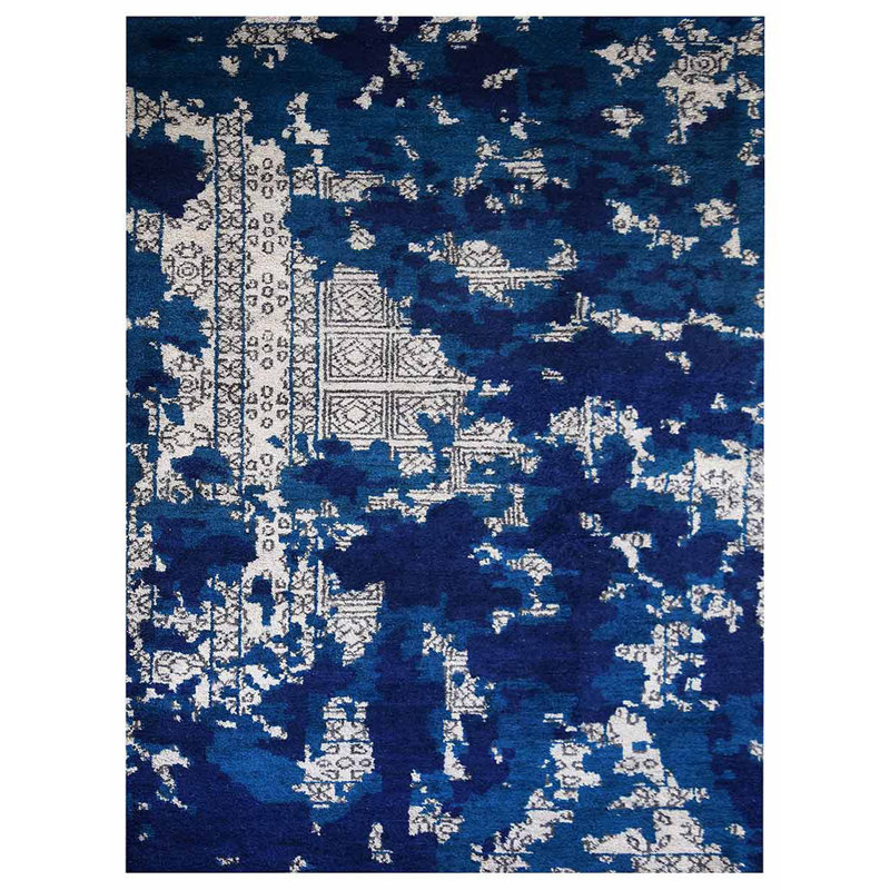 Tapis en soie noué à la main Claribell, Rectangle 6 pi x 9 pi