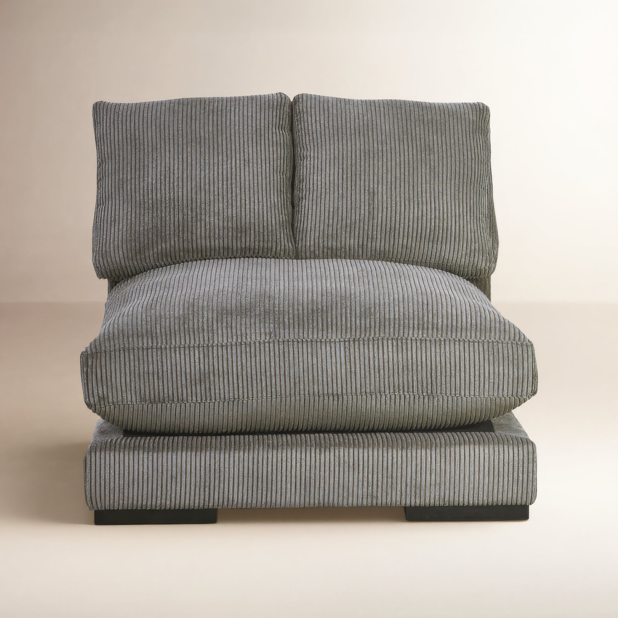 Lonsdale Upholstered Slipper Chair, Gray Corduroy