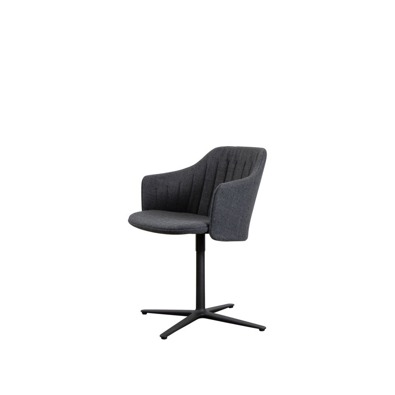 Choice Chair Indoor and Swivel Steel Base with Upholstery Cover Set (Cane-line Ambience Seat-Back Cover), Taupe, Black