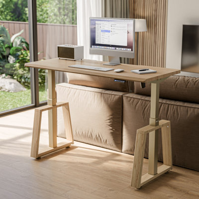 Suite pour bureau à domicile: bureau électrique debout de 63 po et fauteuil de direction ergonomique avec appui-tête