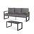 2-Piece 3-Seat Outdoor Sofa Couch Set, 75" All-Weather 3-Seat Aluminum Patio Sofa With Thick Cushions  & 44" Glass Coffee Table-800451708