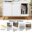 Enceinte de litière pour chat 32 po blanche moderne-1570472914