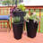 Assorted Square Black Polyrattan Outdoor Basket Planter with Liner 3-Count