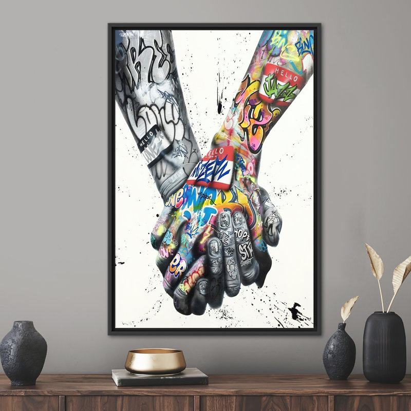 Print on Canvas, Black, 30 cm H x 20 cm W, Framed Print without Mat
