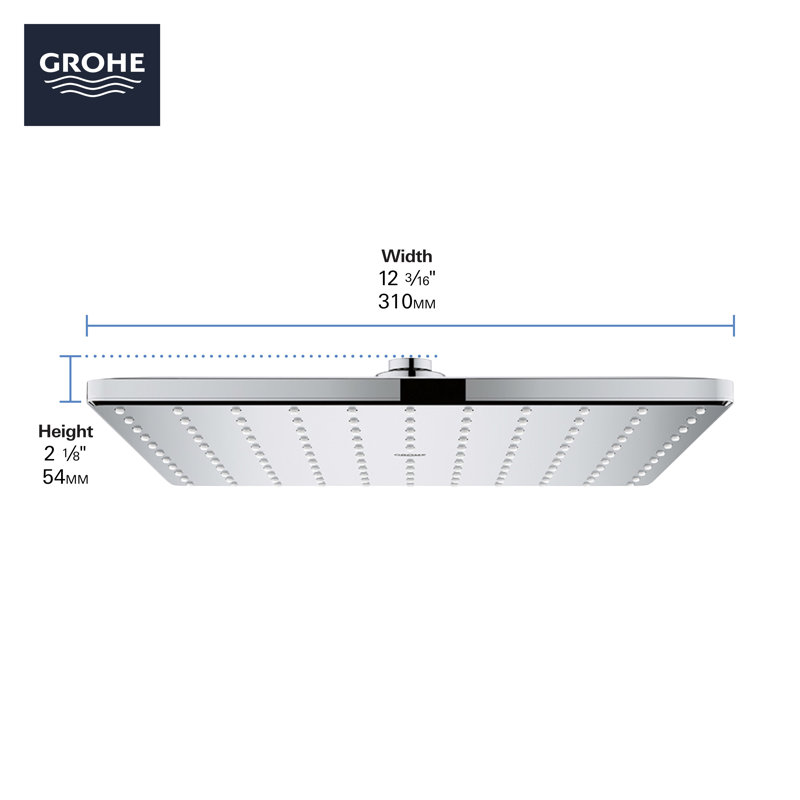 Rainshower™ Rain Fixed Shower Head with GROHE DreamSpray®, Hard Graphite