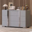Commode moderne avec poignée en métal, armoire de rangement à miroir avec 6 tiroirs-2112766731