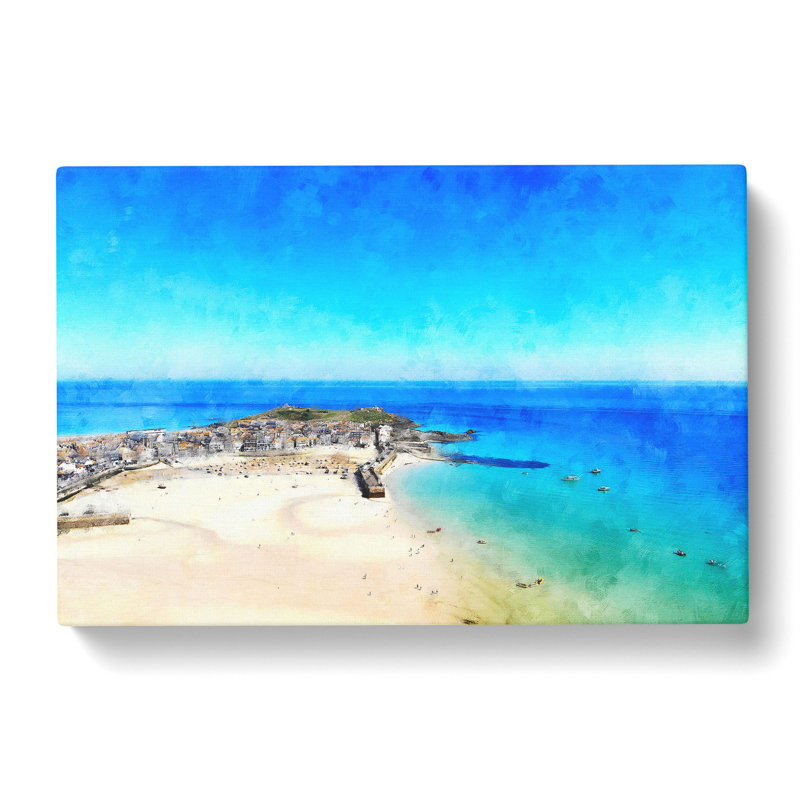 St Ives in Cornwall - Wrapped Canvas Graphic Art, 35cm H x 50cm W x 3cm D