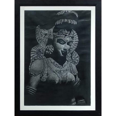 Old Beauty Female Sketch Wall Art - Original Pencil Drawing by Malhar Ambulgekar, Timeless Portrait Decor for Bedrooms