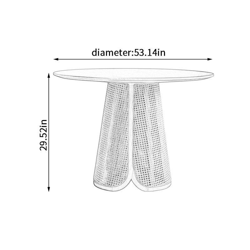 Round Dining Table, 53.14" W x 53.14" L