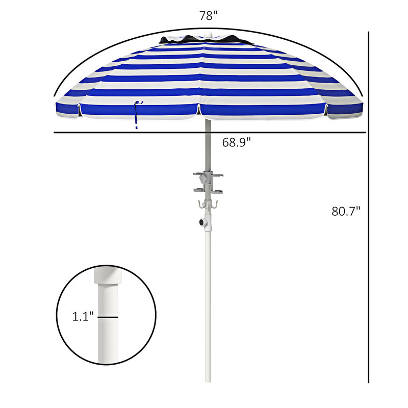 Parasol d'extérieur avec inclinaison