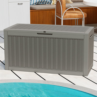 60 Gallon Resin Rattan Deck Box