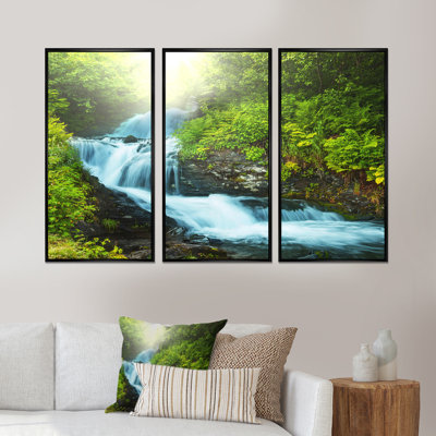 " Wonderful Creek In Green Forest " 3 - Pieces