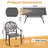 5-Piece Patio Dining Set, 59.06" Cast Aluminum Rectangle Table & 4 Stackable Chairs with Brown Cushions